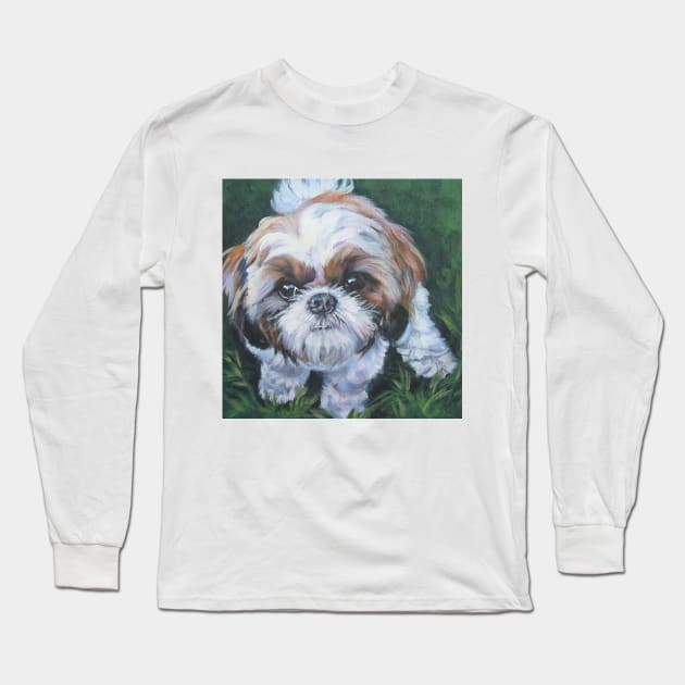 Shih Tzu Fine Art Painting Long Sleeve T-Shirt by LASHEPARD